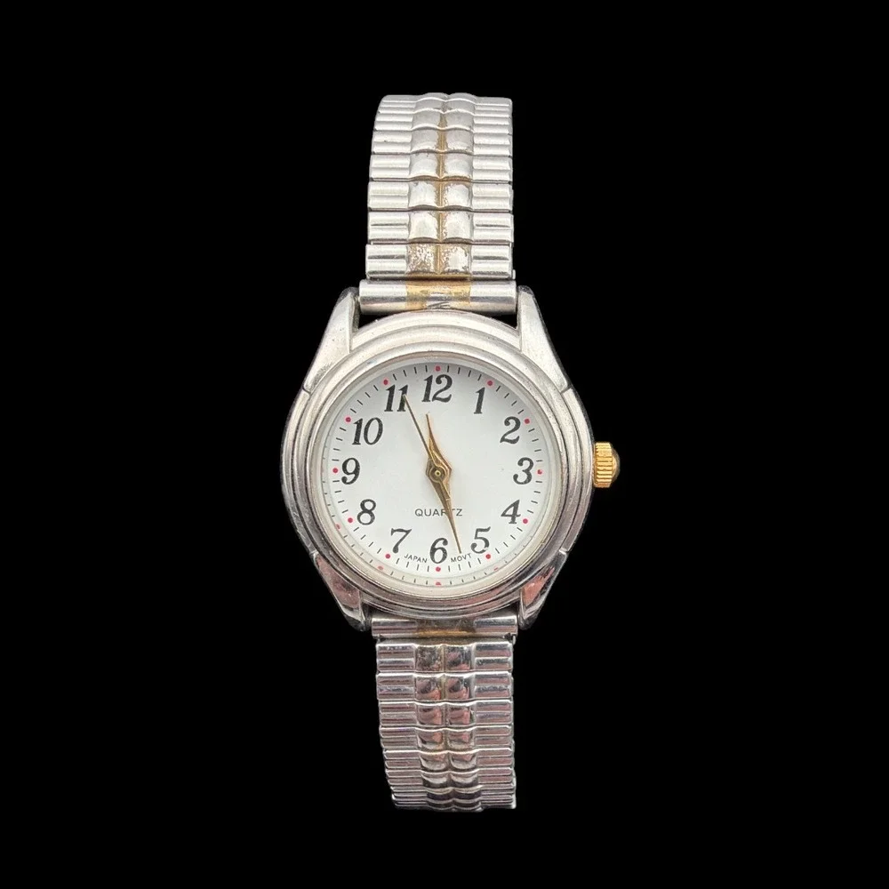 Silver tone Stainless Watch Quartz Japan 57570KNX Untested